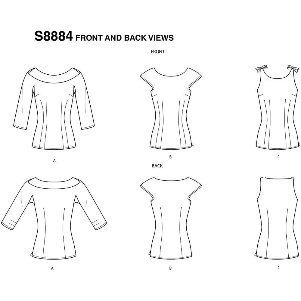 Simplicity Sewing Pattern S8884 R10134 Tops Womens Size‎ 20-28